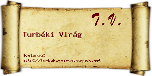 Turbéki Virág névjegykártya